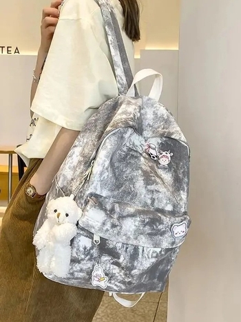 Tie-dye platnene ruksak za studente, minimalistički stil, unisex