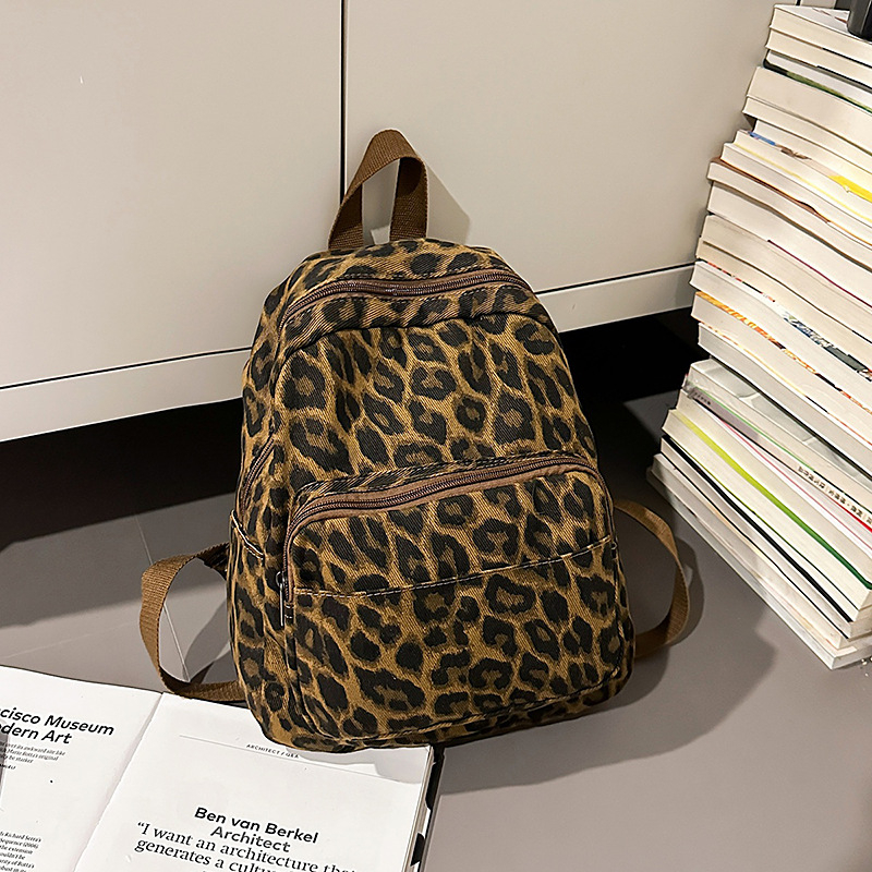 Kamuflirani platneni ruksak s leopard printom – unisex japanski stil kampusa za vanjska putovanja