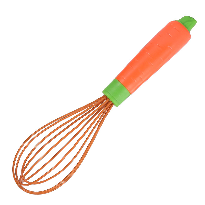 Tel de ouă din silicon, cu mâner din plastic — tel manual pentru ouă, smântână și aluat