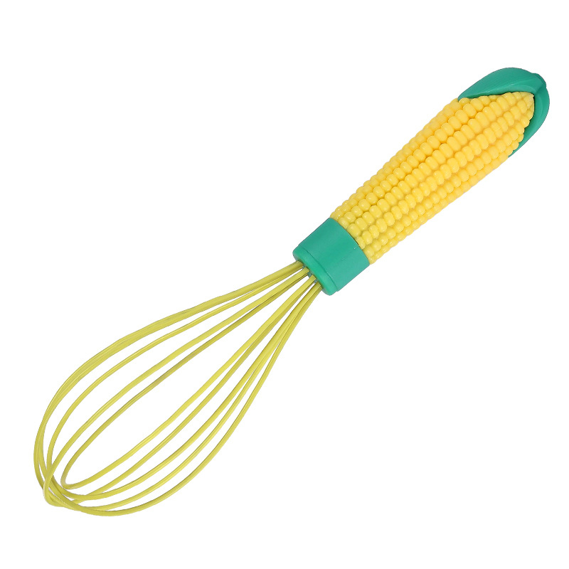 Tel de ouă din silicon, cu mâner din plastic — tel manual pentru ouă, smântână și aluat