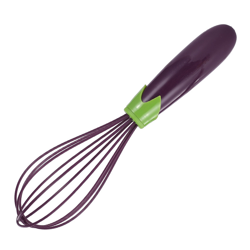 Tel de ouă din silicon, cu mâner din plastic — tel manual pentru ouă, smântână și aluat