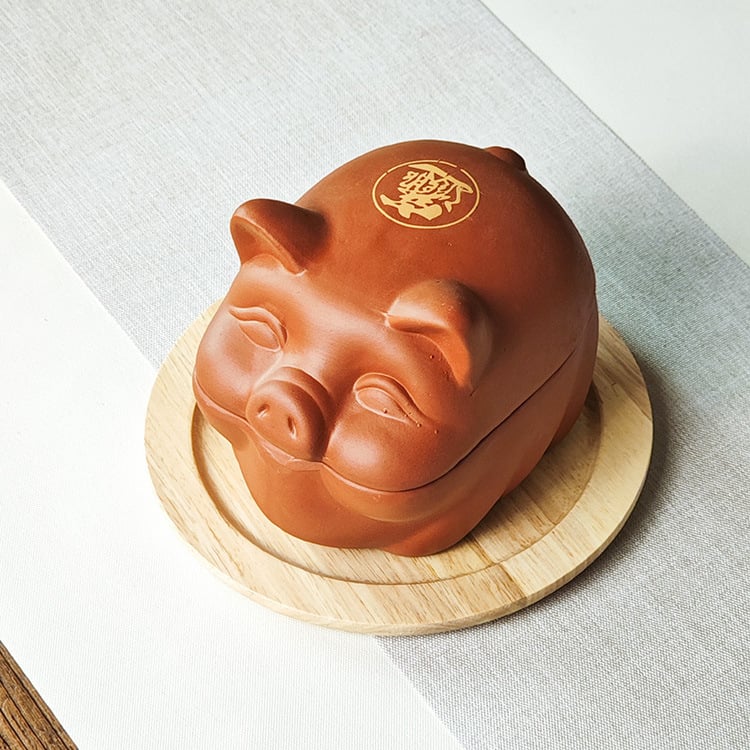 Bol ceramic mov pentru creierul porcului, cu model floral drăguț