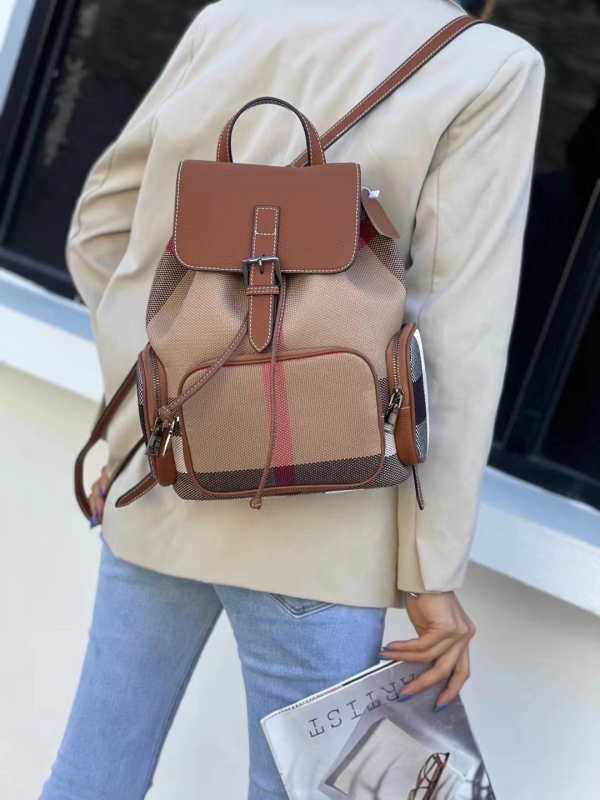 Platneni ruksak s geometrijskim uzorkom, gradski stil, kapacitet 20-35 L