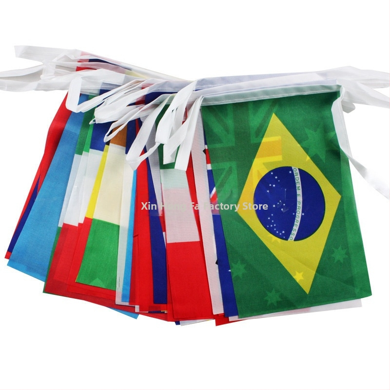 Vlajková girlanda pre Majstrovstvá sveta 2026, rozmer 14×21 cm, 42 štátnych vlajok