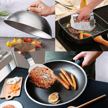 Set de unelte pentru grătar din oțel inoxidabil, cu spatulă de gătit, spatulă pentru grătar și capac