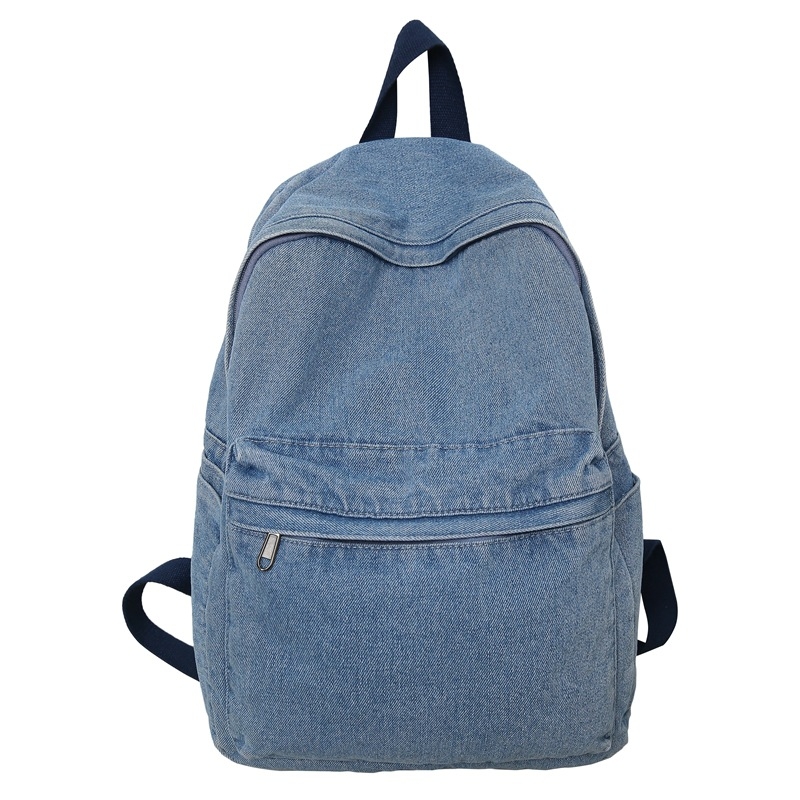 Unisex ruksak od denim platna, za učenike i studente, veliki kapacitet, retro stil