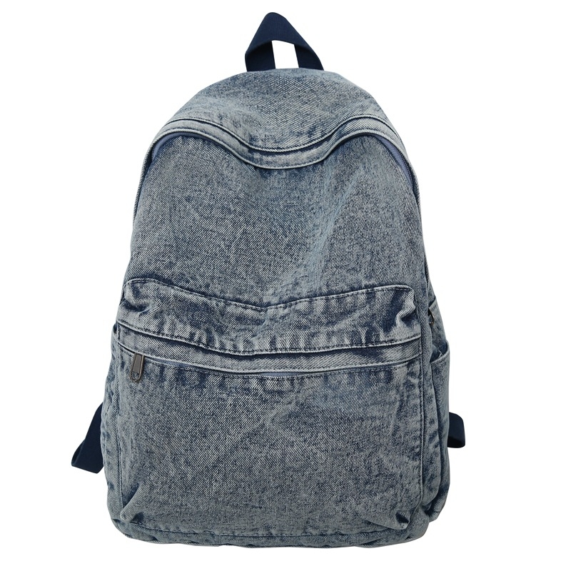 Unisex ruksak od denim platna, za učenike i studente, veliki kapacitet, retro stil