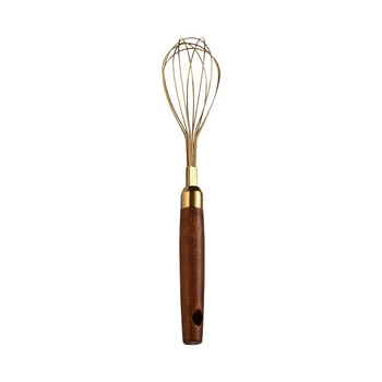 Baixinsi amestecător de ouă din oțel inoxidabil 304 cu mâner din lemn – instrument manual de bucătărie pentru bătut smântână