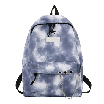 Ruksak od platna velikog kapaciteta za žene, korejskog stila, svestran školski ruksak za srednju školu i gimnaziju, putni ruksak s šumskim tie-dye uzorkom