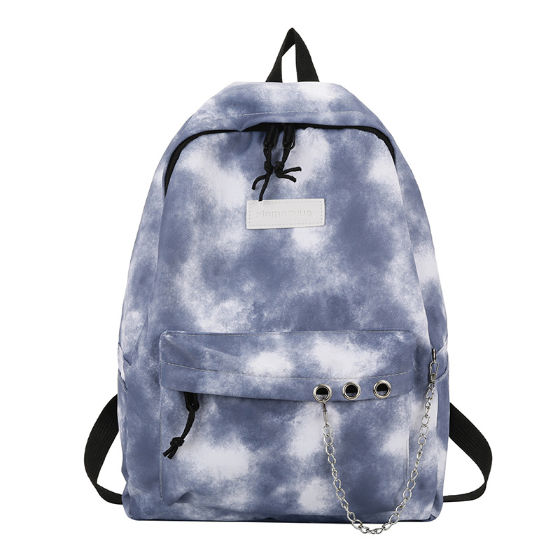 Ruksak od platna velikog kapaciteta za žene, korejskog stila, svestran školski ruksak za srednju školu i gimnaziju, putni ruksak s šumskim tie-dye uzorkom