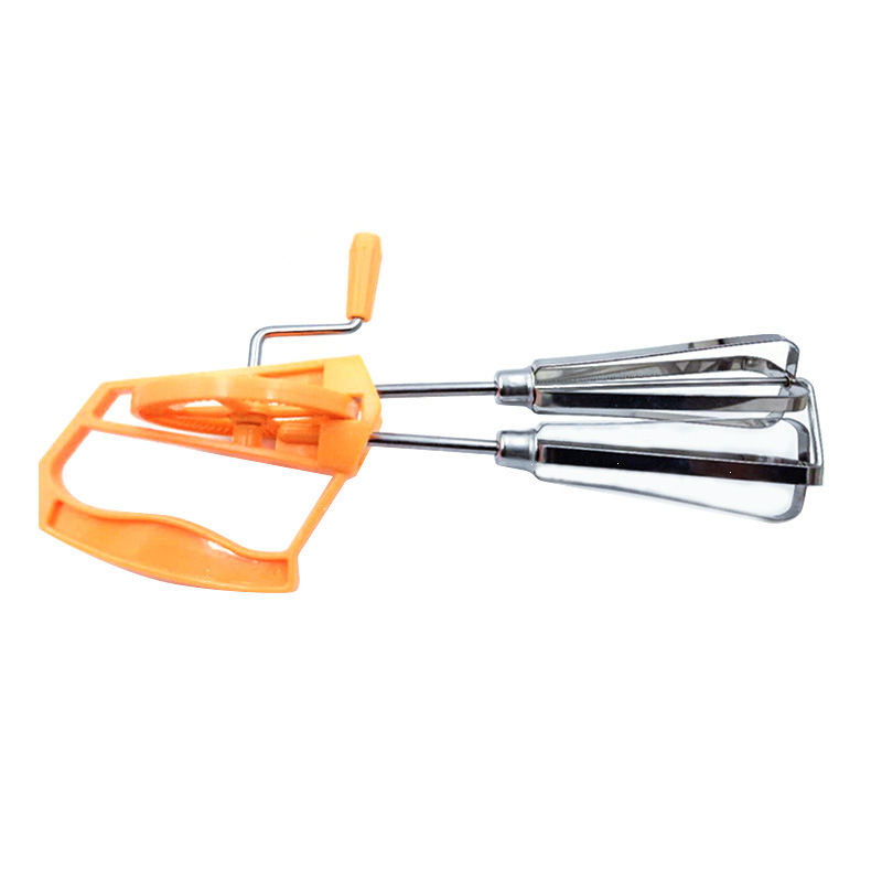 Bețișor de ouă manual din plastic și oțel inoxidabil, amestecător rotativ semi-automat pentru bucătărie