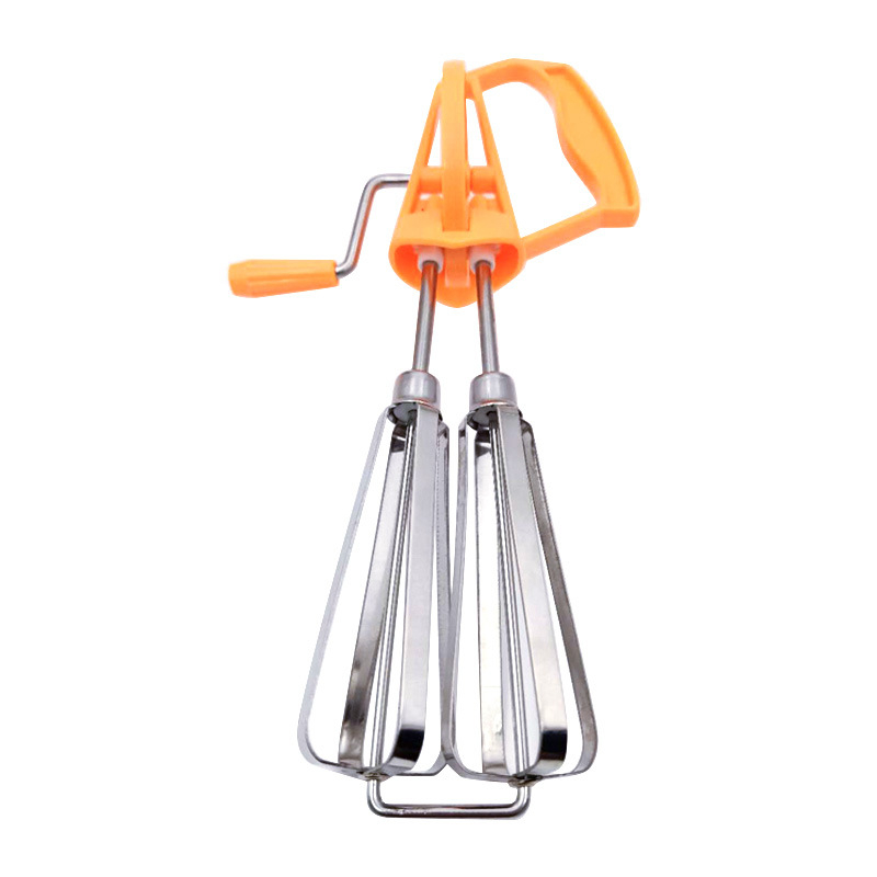 Bețișor de ouă manual din plastic și oțel inoxidabil, amestecător rotativ semi-automat pentru bucătărie