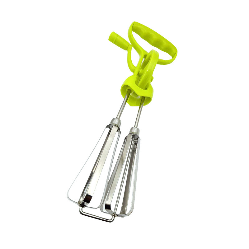 Bețișor de ouă manual din plastic și oțel inoxidabil, amestecător rotativ semi-automat pentru bucătărie