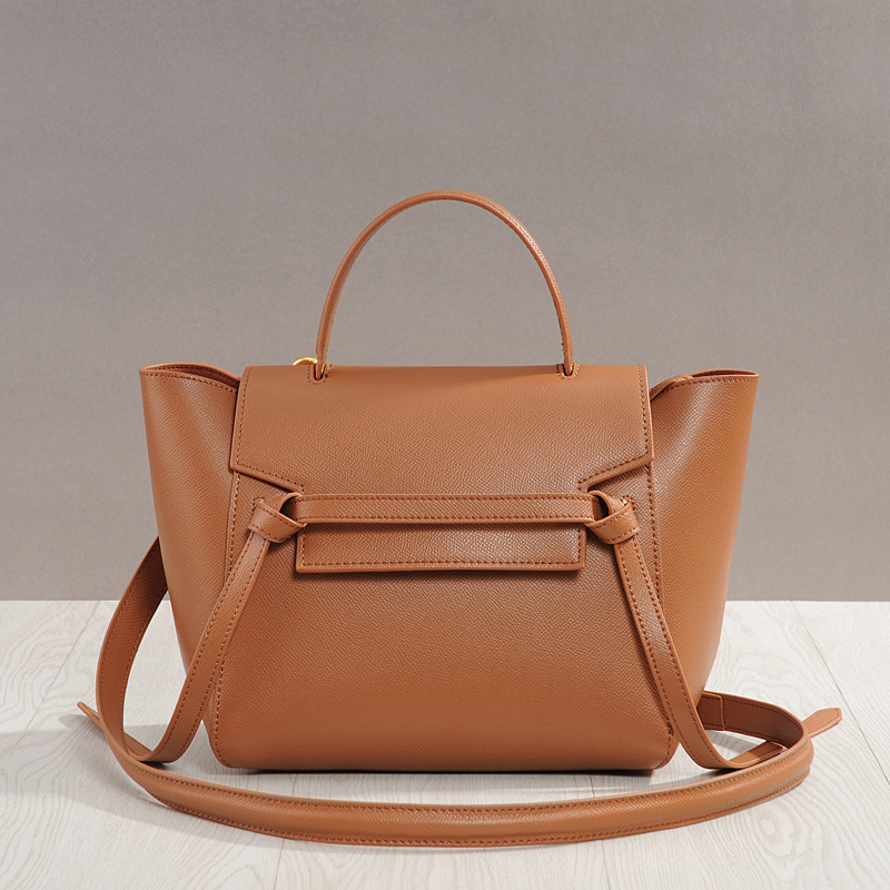Ženska torba od prave kože, crossbody torba, velika zapremina, krilasti dizajn i nasmiješeno lice