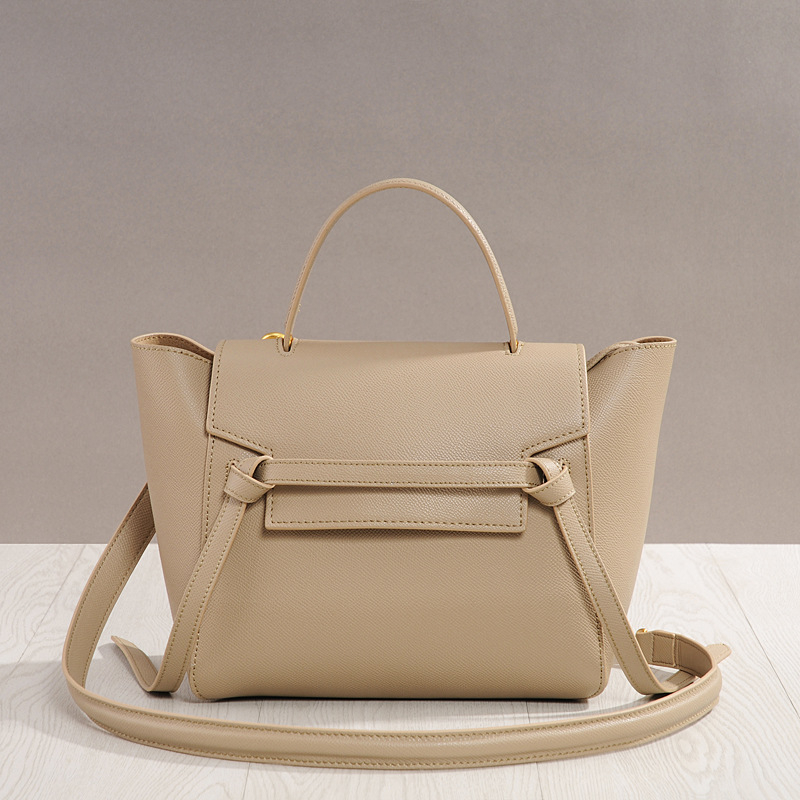 Ženska torba od prave kože, crossbody torba, velika zapremina, krilasti dizajn i nasmiješeno lice
