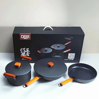 City Lady Set cadou bucătărie – Întoarcerea Regelui, set de 3 vase din fontă, fără strat, antiaderent