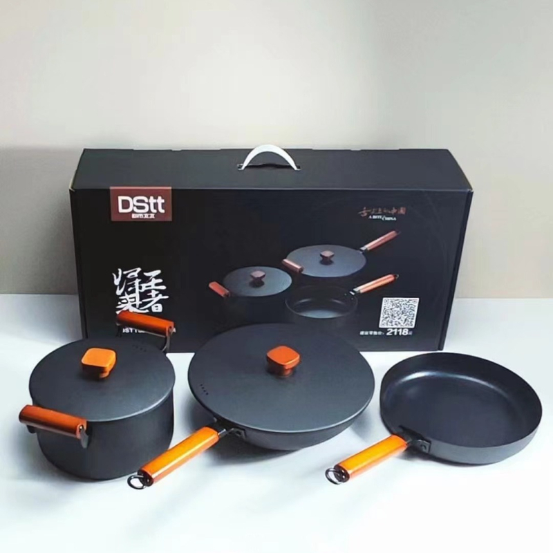 City Lady Set cadou bucătărie – Întoarcerea Regelui, set de 3 vase din fontă, fără strat, antiaderent