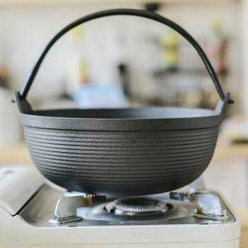 Oală din fontă netencuită, cu fund gros, stil japonez Sukiyaki, wok mic și oală de supă pentru uz casnic