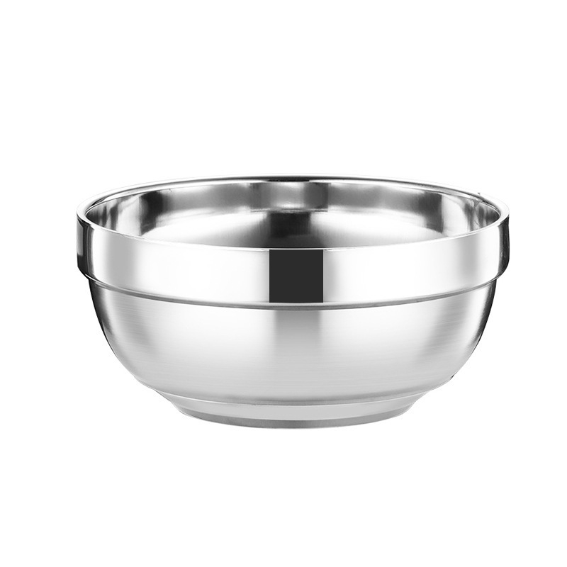 Set de trei boluri din oțel inoxidabil, finisaj platina, pentru copii și elevi, izolație termică, rezistente la cădere, boluri de masă îngroșate