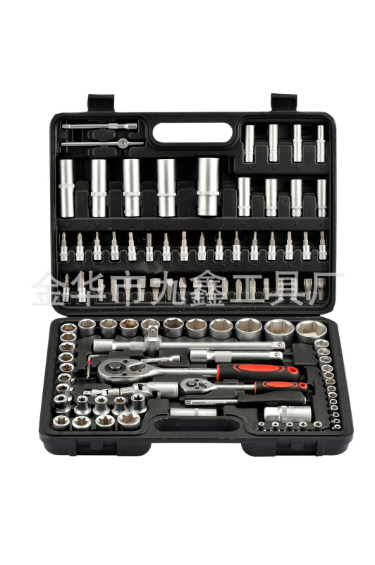 Set de scule auto, 108 piese, din oțel carbon, cutie Jiuxin, multifuncțional, DIY manual