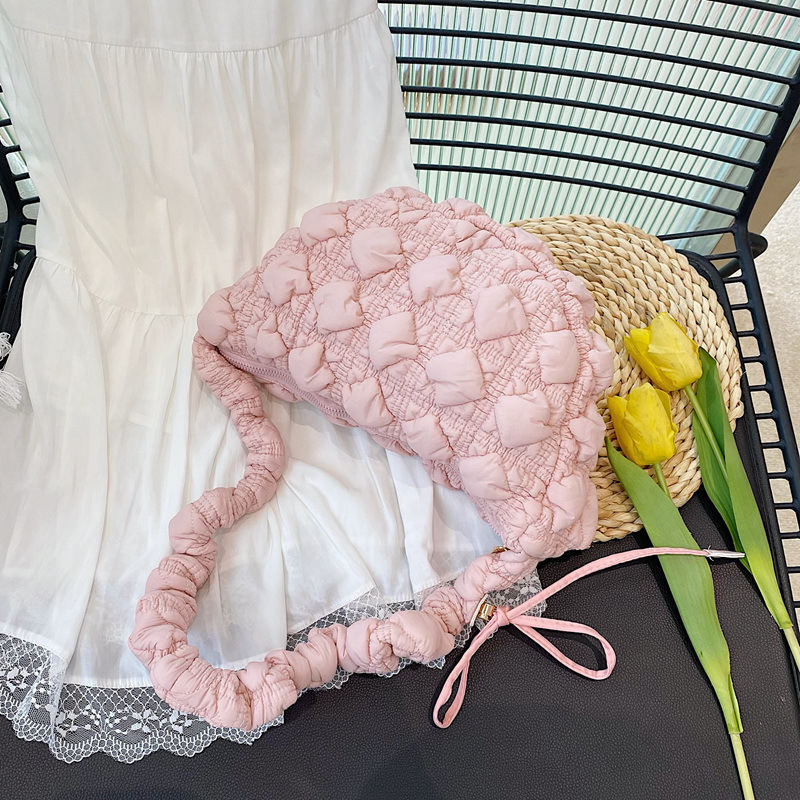 Koreanska ženska bubble torba, crossbody u dumpling obliku, najlon, ulični stil, velika veličina, jesen 2024