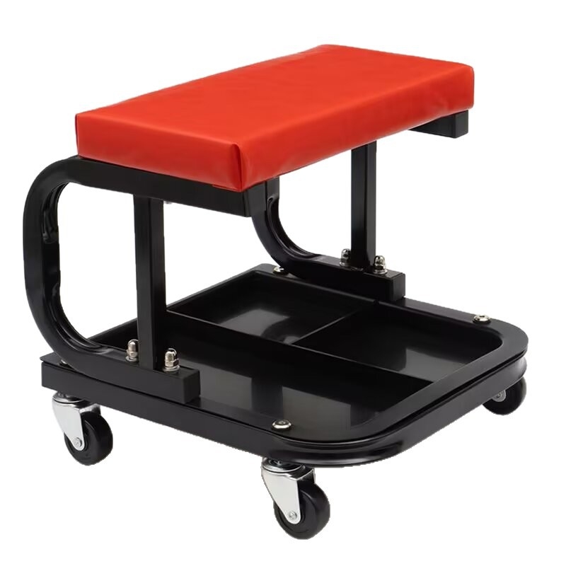 Scaun universal pentru reparatii auto cu tavă pentru unelte — scaun de reparații auto multifuncțional, mobil, cu formă de U și pătrat