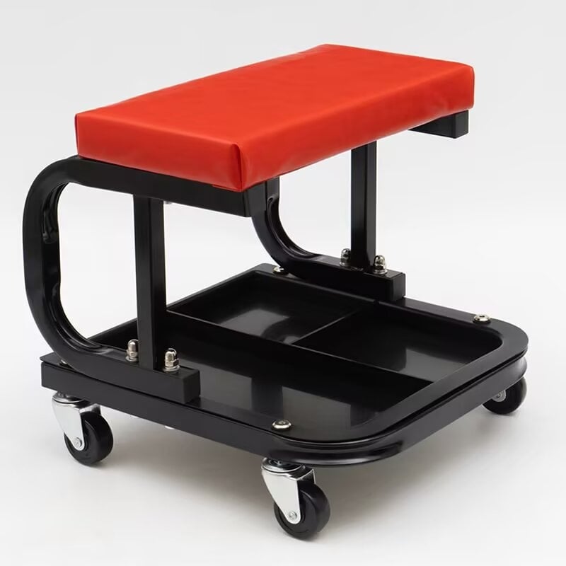 Scaun universal pentru reparatii auto cu tavă pentru unelte — scaun de reparații auto multifuncțional, mobil, cu formă de U și pătrat