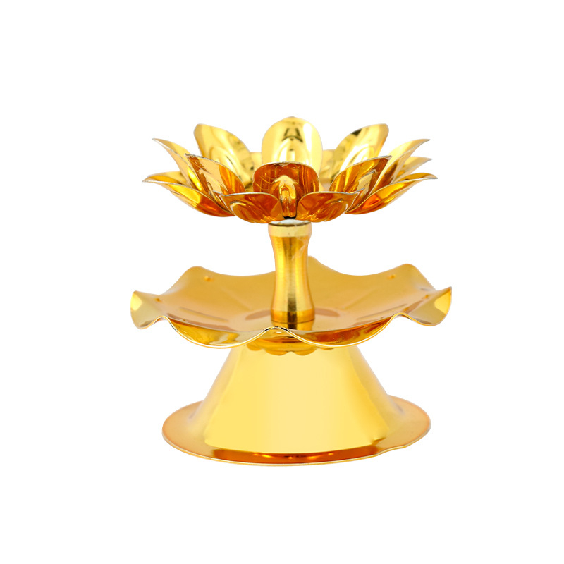 Suport pentru lampă ghii cu floare de lotus, lampă de altar pentru casă, fără fum, suport de lumânare pe masă, decor pentru lampă