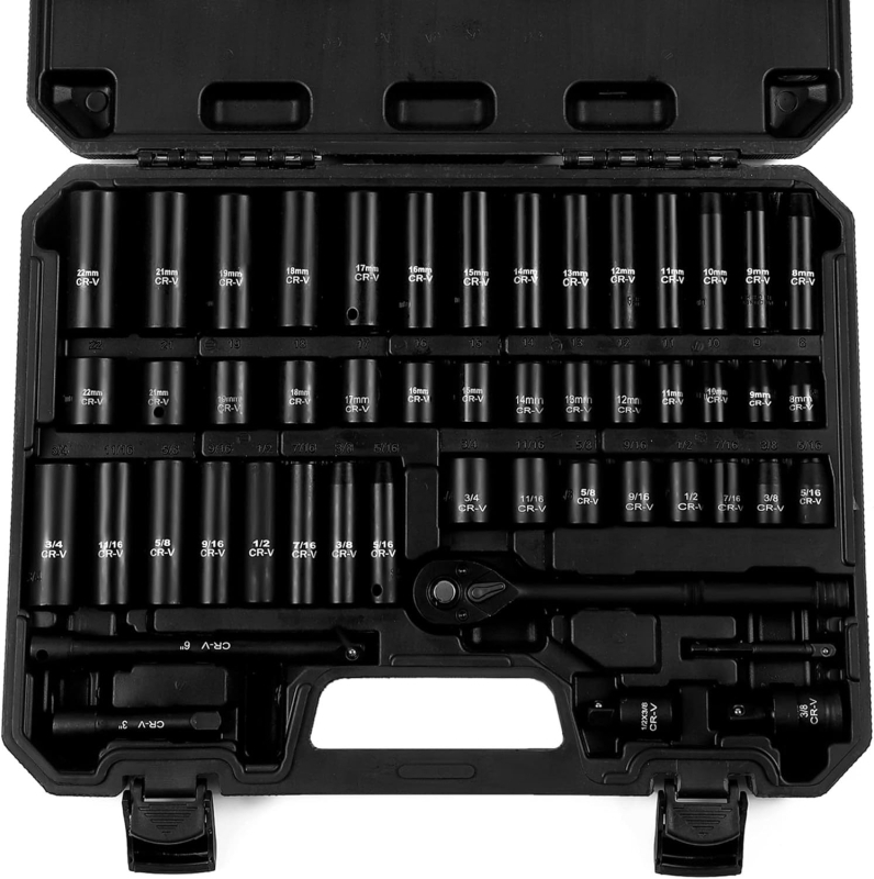 Set pneumatic de 50 de piese cu cheie rapidă pentru reparații auto și întreținere