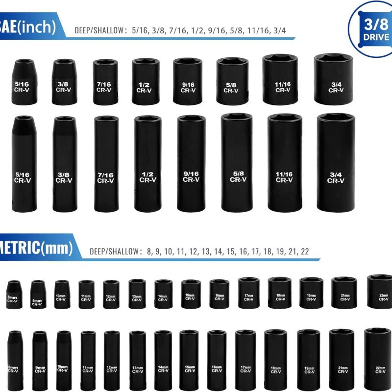 Set pneumatic de 50 de piese cu cheie rapidă pentru reparații auto și întreținere