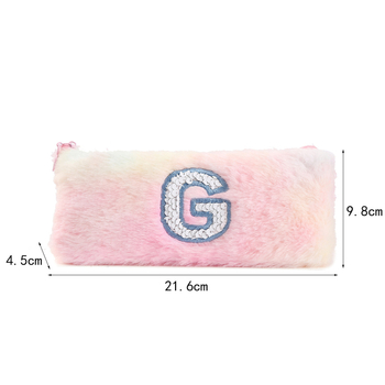 Penar din pluș, octogonal, cu litere, culoare gradient, stil coreean, dimensiuni 20×8×3.5 cm