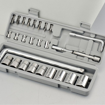 Set de unelte hardware, 27 piese, cu adaptoare și bituri pentru reparații mecanice, auto și casnice