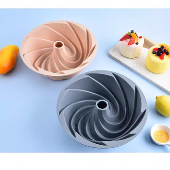 Formă din silicon pentru tort, formă pentru chiffon cake, tavă circulară cu spirală pentru coacere, tavă multifuncțională pentru prăjituri