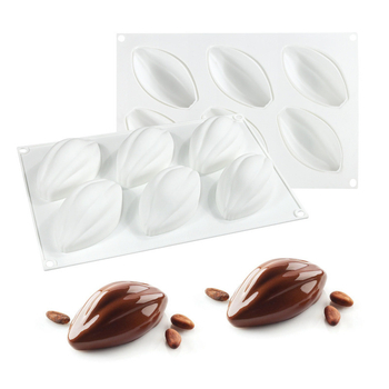 Formă din silicon cu 6 cavități pentru mousse de cacao și ciocolată