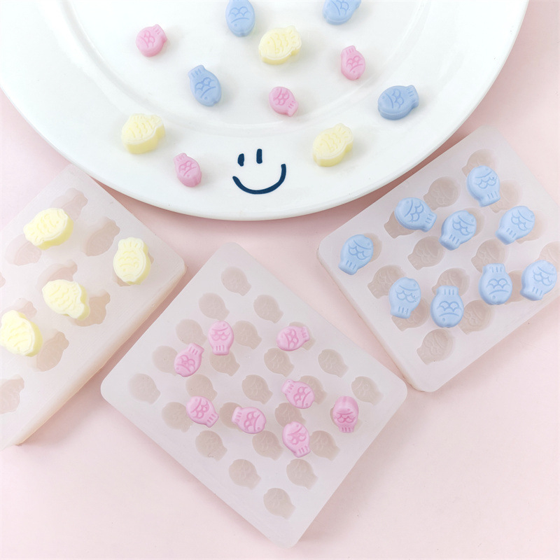 Mini matriță din silicon Taiyaki pentru decorarea prăjiturilor, unealtă DIY pentru rășină și lut, matriță pentru sigiliu de ceară