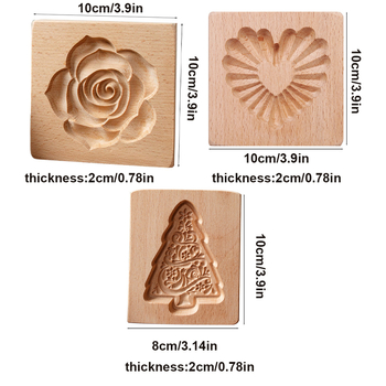 Formă de biscuiți inimă cu roză, 3D, pentru copii, casă de turtă dulce, embossing pentru fondant