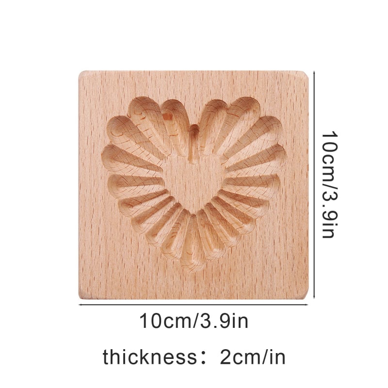 Formă de biscuiți inimă cu roză, 3D, pentru copii, casă de turtă dulce, embossing pentru fondant