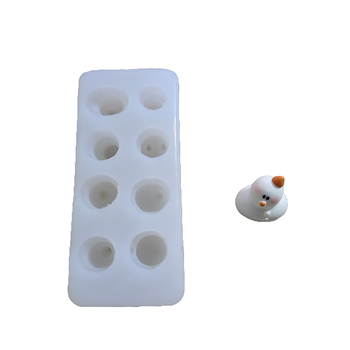 Set DIY 3D din silicon pentru foca mică, pasăre mică și om de zăpadă – ornament pentru mașină