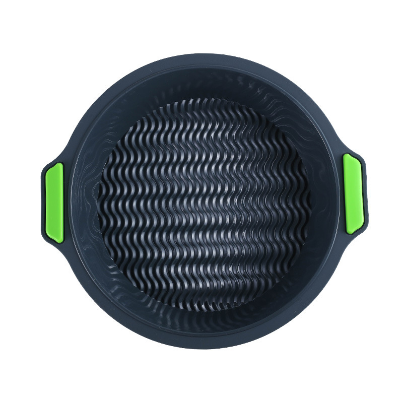 Formă rotundă din silicon, două nuanțe, pentru chiffon și mousse – cu mânere duble, antiaderentă