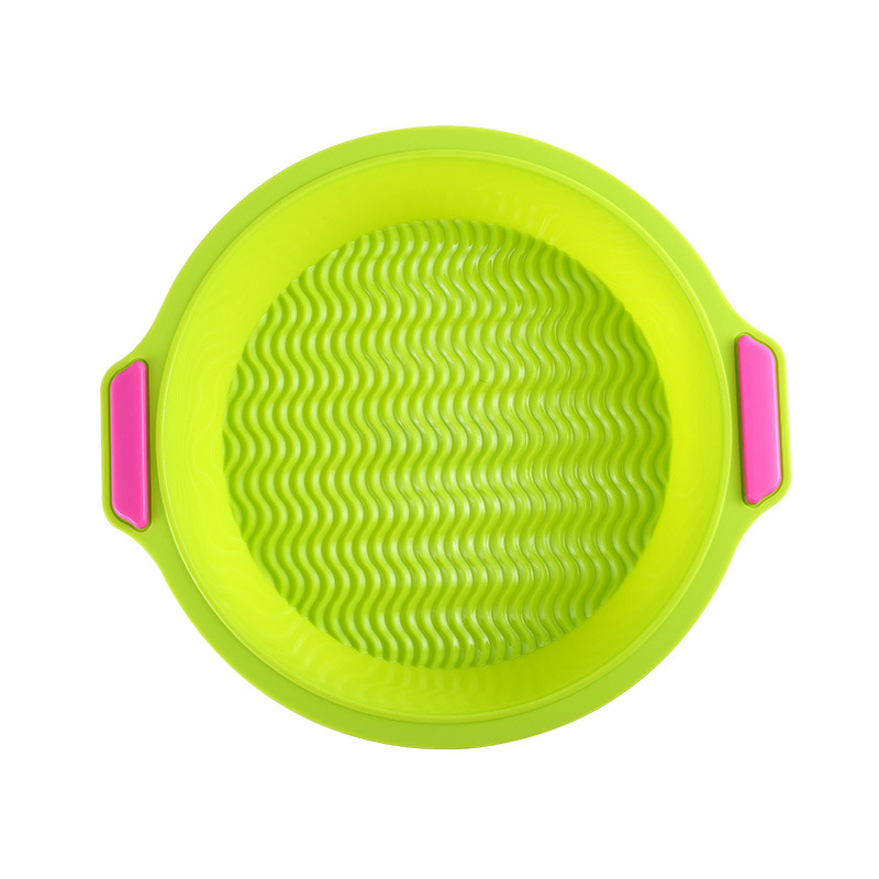 Formă rotundă din silicon, două nuanțe, pentru chiffon și mousse – cu mânere duble, antiaderentă