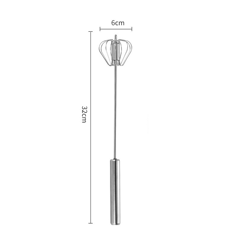 Bătător de ouă semi-automat, mixer manual compact din oțel inoxidabil