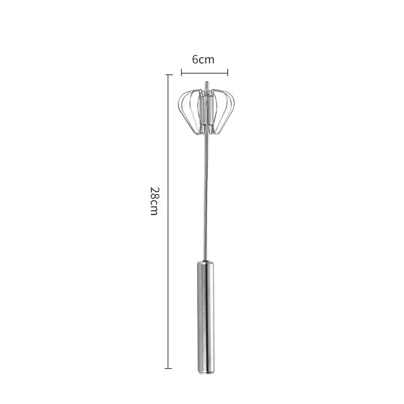 Bătător de ouă semi-automat, mixer manual compact din oțel inoxidabil