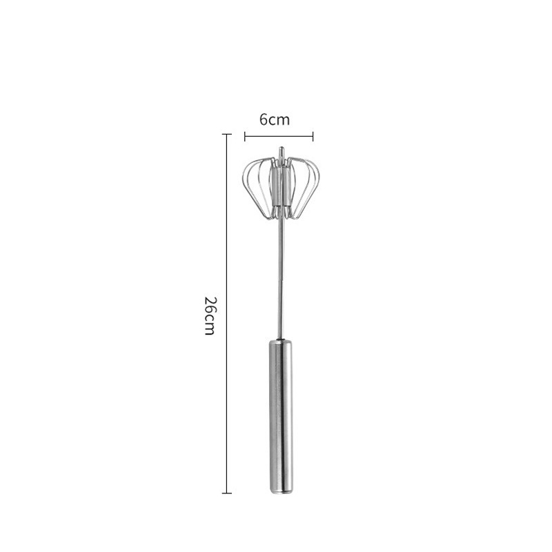 Bătător de ouă semi-automat, mixer manual compact din oțel inoxidabil