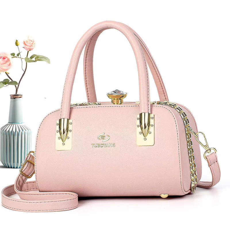 Emperor Rhinoceros Ženska torba Boston s dijamantnim ukrasom, PU koža, na rame ili crossbody