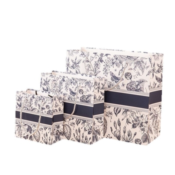 Geantă de cadouri din hârtie cu mâner, design floral retro, aspect premium, pentru ambalarea hainelor și a cadourilor, cu logo