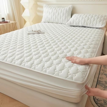 Protecție impermeabilă pentru saltea, acoperire completă, aspect quiltat, versiune groasă de vară, 1,5 m