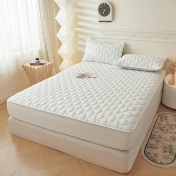 Protecție impermeabilă pentru saltea, acoperire completă, aspect quiltat, versiune groasă de vară, 1,5 m