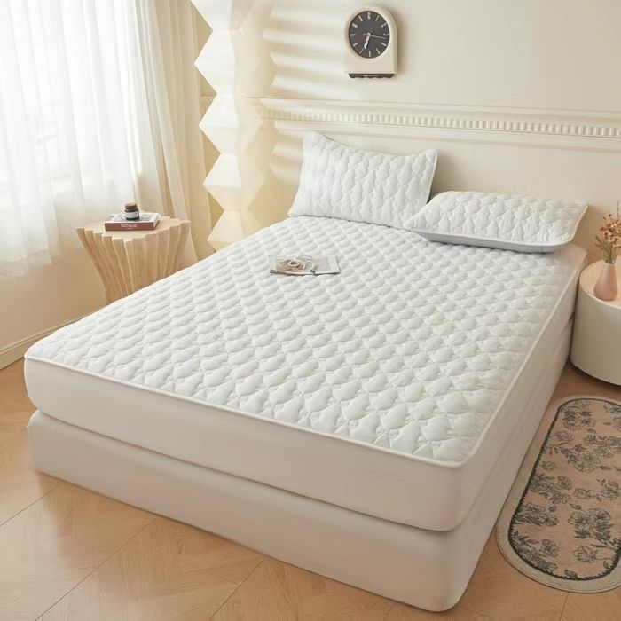 Protecție impermeabilă pentru saltea, acoperire completă, aspect quiltat, versiune groasă de vară, 1,5 m