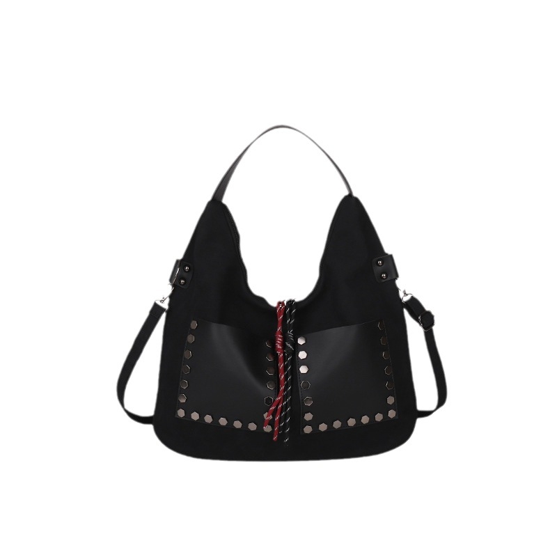 Ženska velurova bucket torba, velika zapremina, crossbody preko ramena, gradski stil