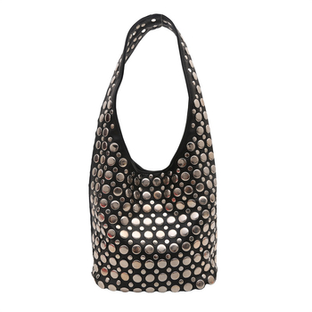 Ženska torba preko ramena s dvostrukim rivetima, punk stil, torba tip košara